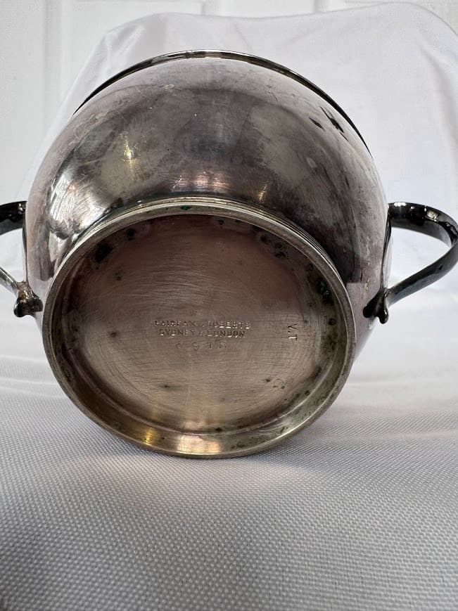Fairfax Roberts Silver Plate Sugar Bowl Vintage Sydney London Trophy Style — photo 3 of 4