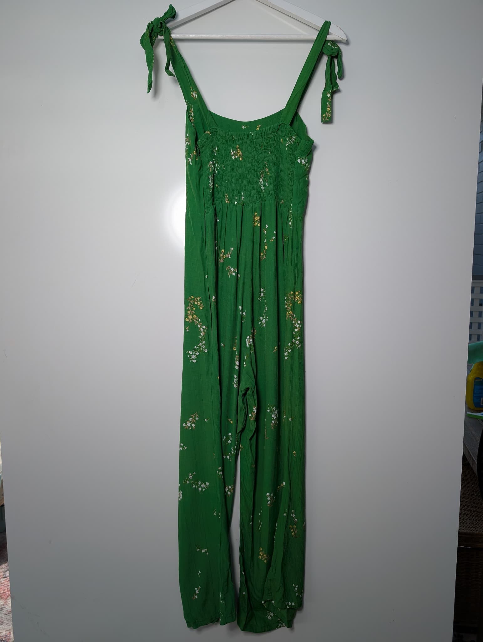 Faithfull the Brand Green Floral Tie-Strap Jumpsuit AU 8 — photo 5 of 8