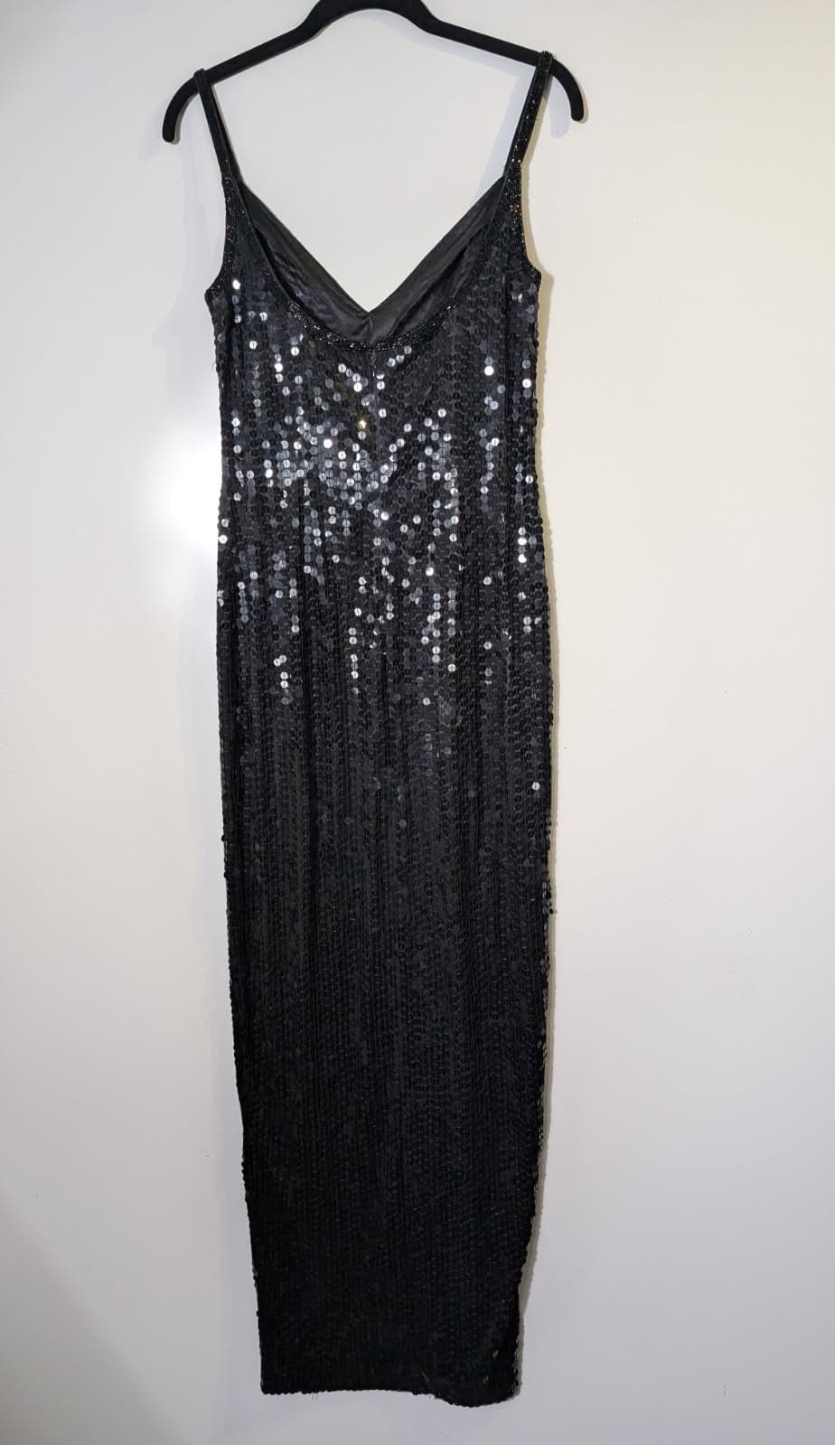 Famory Sequin V-Neck Maxi Dress Black Evening Gown — photo 6 of 6