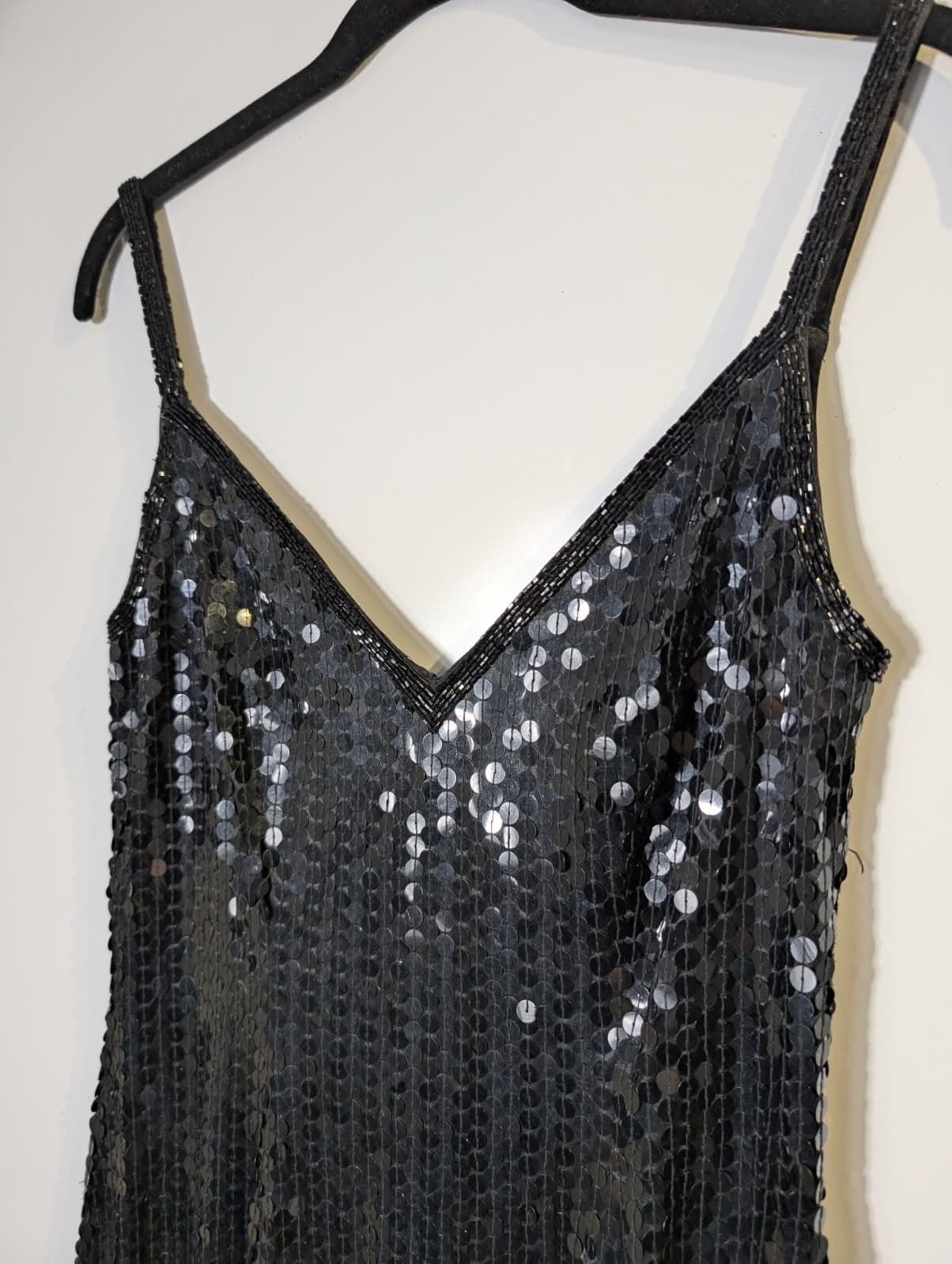 Famory Sequin V-Neck Maxi Dress Black Evening Gown — photo 4 of 6