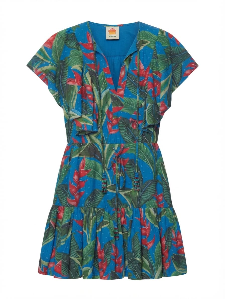 Farm Rio Dream Garden Mini Dress Tropical Floral Print Size S — photo 1 of 10