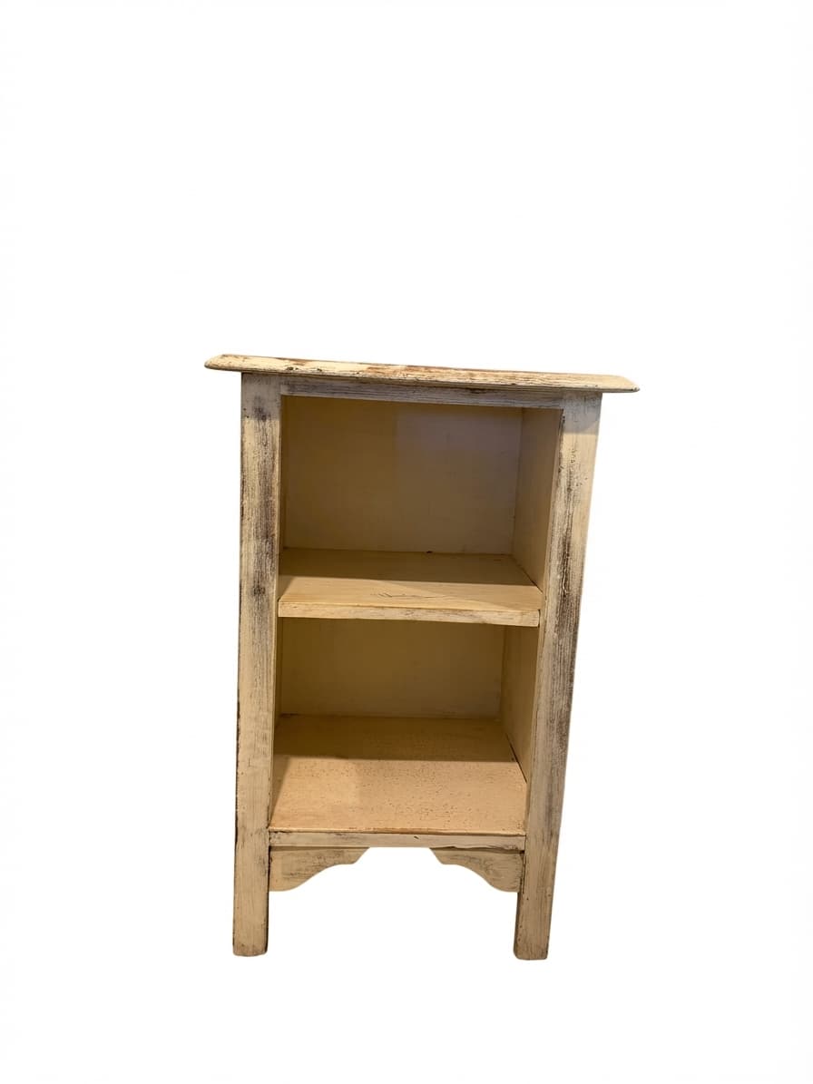 Farmhouse Style Nightstands PAIR Distressed White Open Bedside Tables Set of 2 — photo 1 of 4