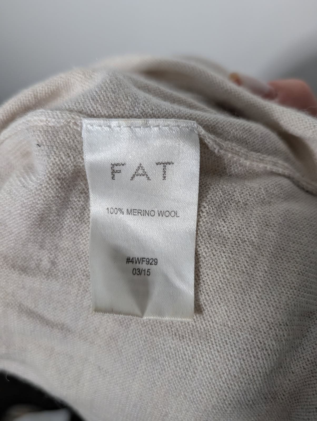 FAT Merino Wool Knit Turtleneck Midi Sweater Dress Beige Size 6 — photo 3 of 7