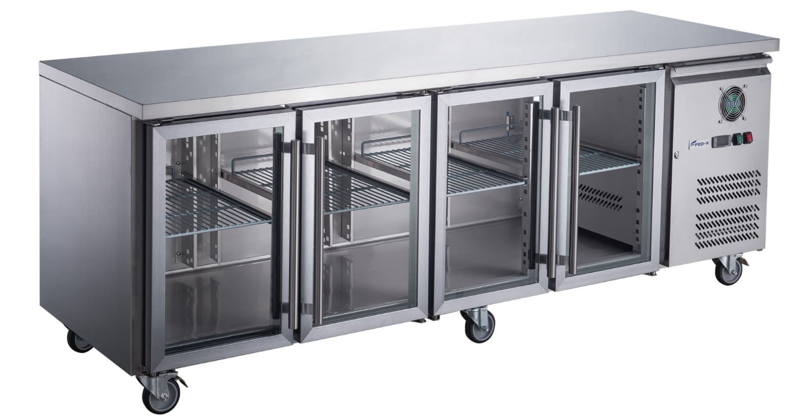 FED-X Commercial 4-Door Stainless Steel Under-Counter Fridge 553L — photo 1 of 3