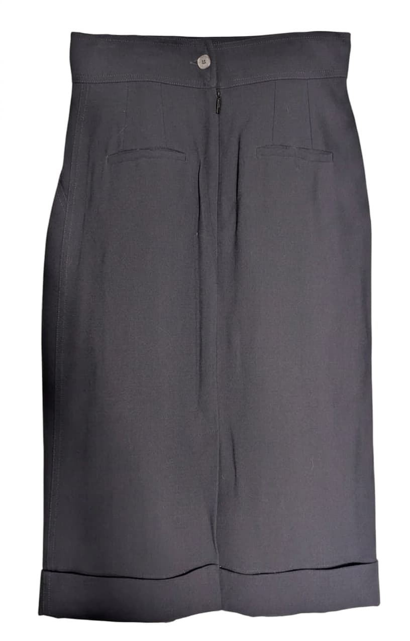 Fendi High-Waisted Midi Skirt - Cuffed Hem Italian Luxury — photo 1 of 8