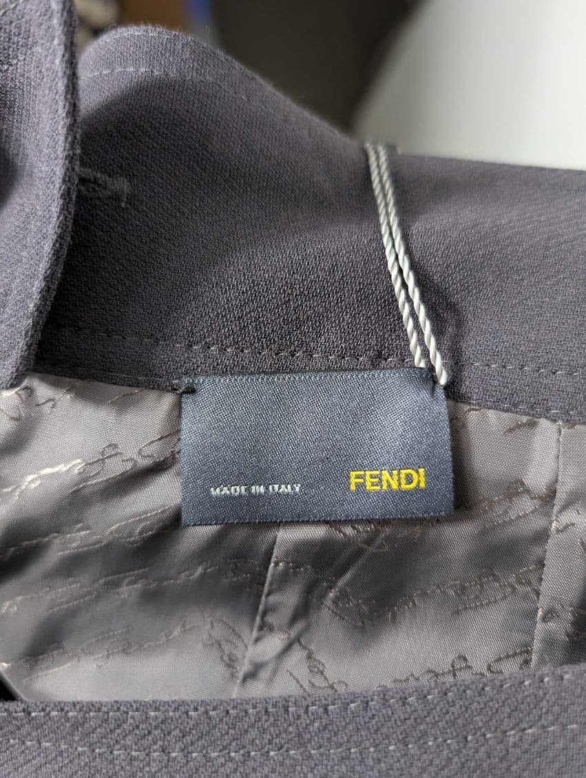 Fendi High-Waisted Midi Skirt - Dark Grey Wool Size 40 — photo 2 of 9