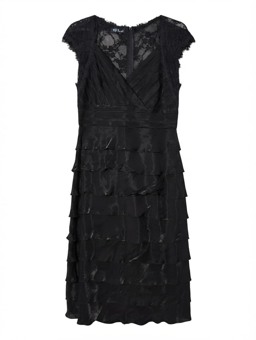 Flirt by Mr K Tiered Cocktail Dress Black Size 16 — photo 1 of 8