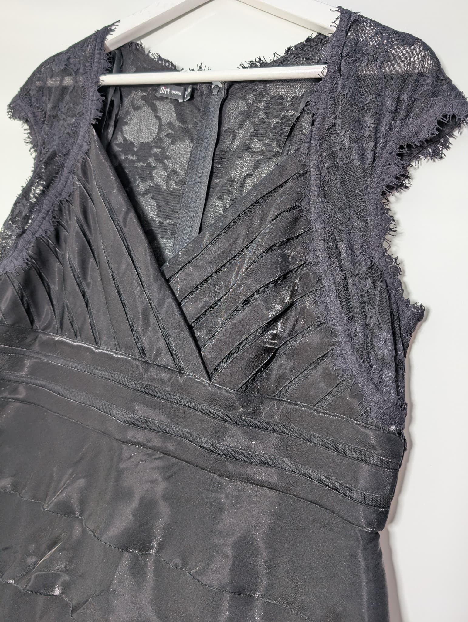 Flirt by Mr K Tiered Cocktail Dress Black Size 16 — photo 3 of 8