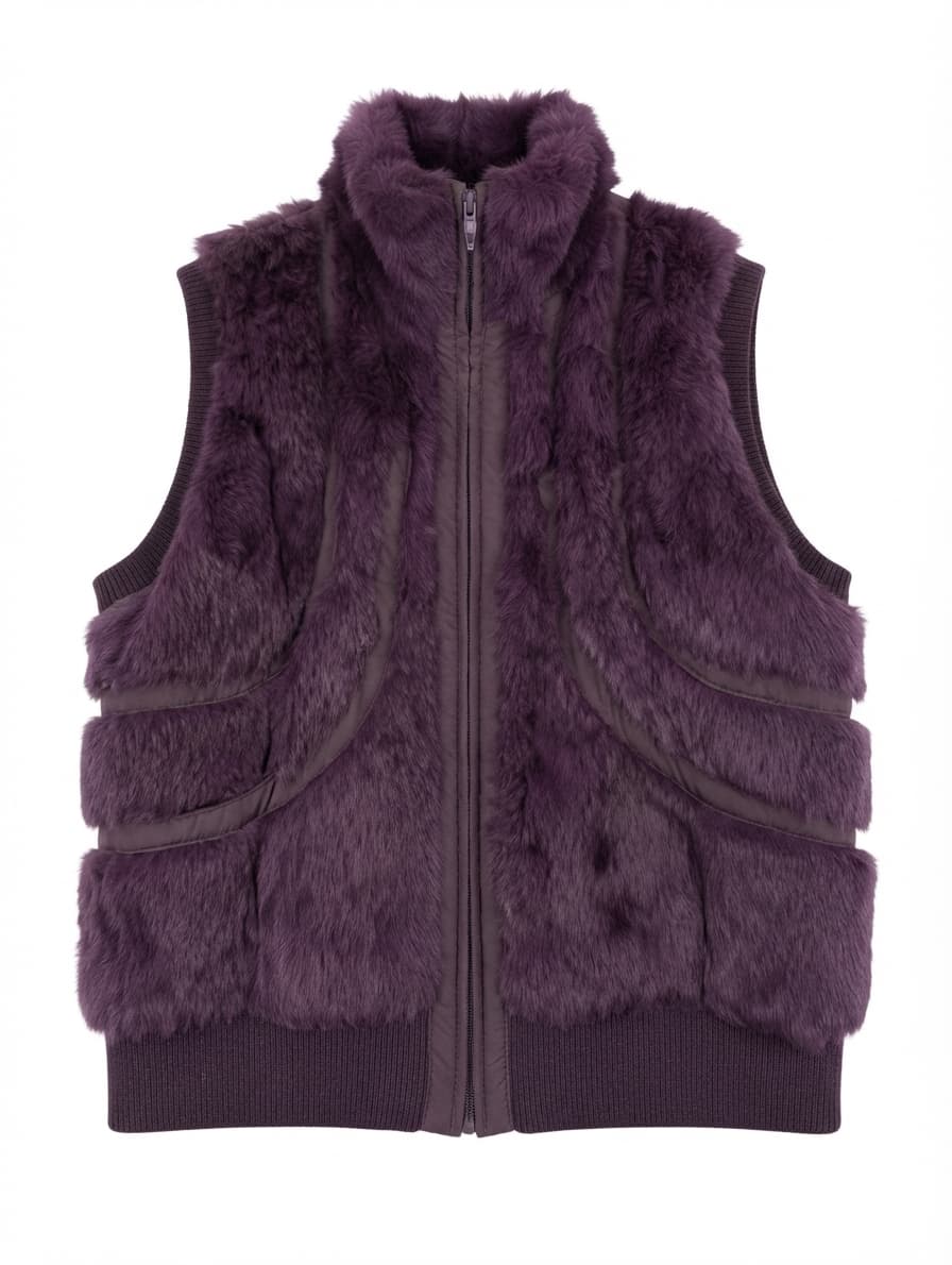 Florit's Faux Fur Puffer Vest Purple Size 50 — photo 1 of 8