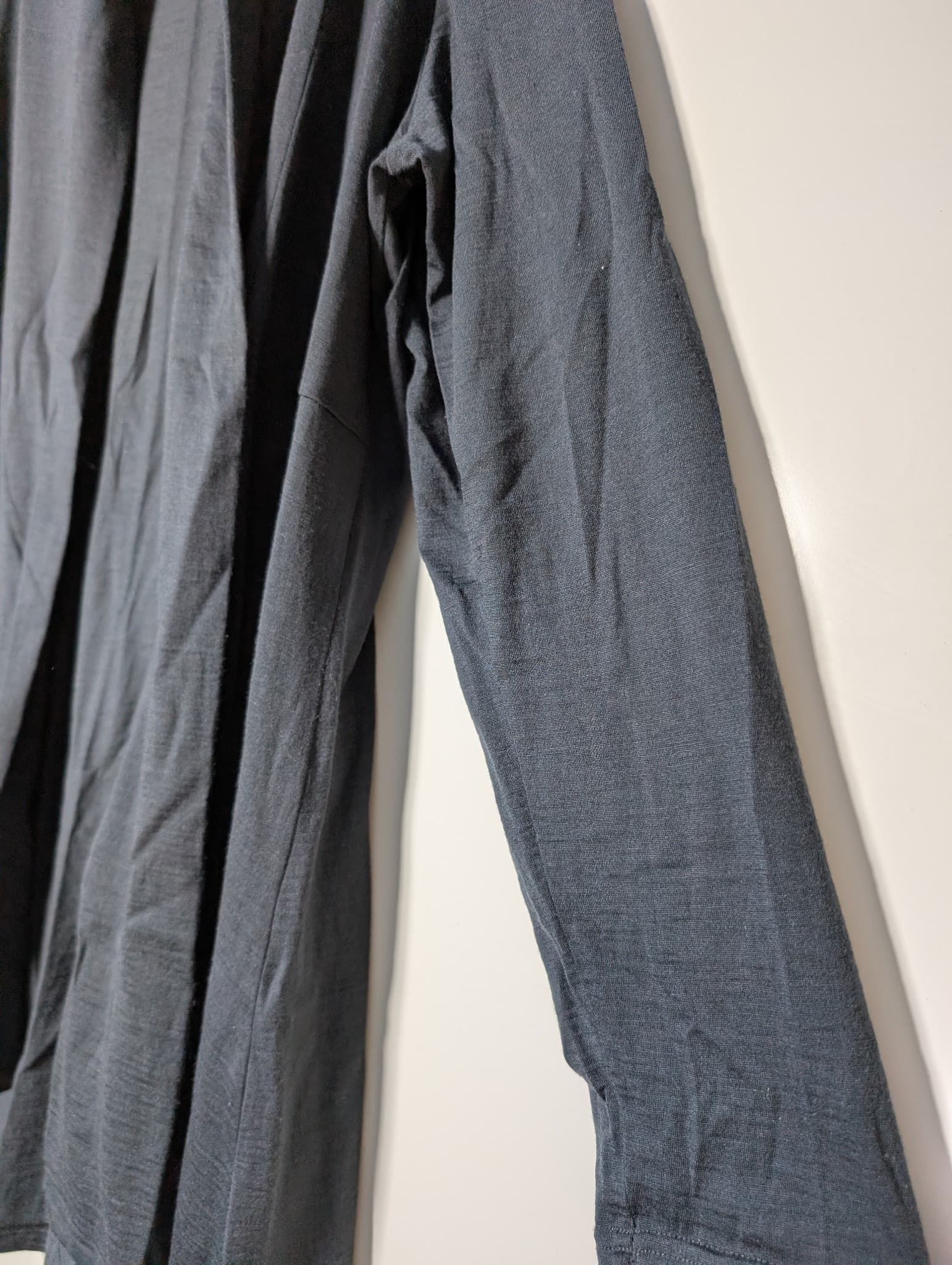 Foil Open Front Cardigan Pure Merino Wool Grey Size XL — photo 2 of 8