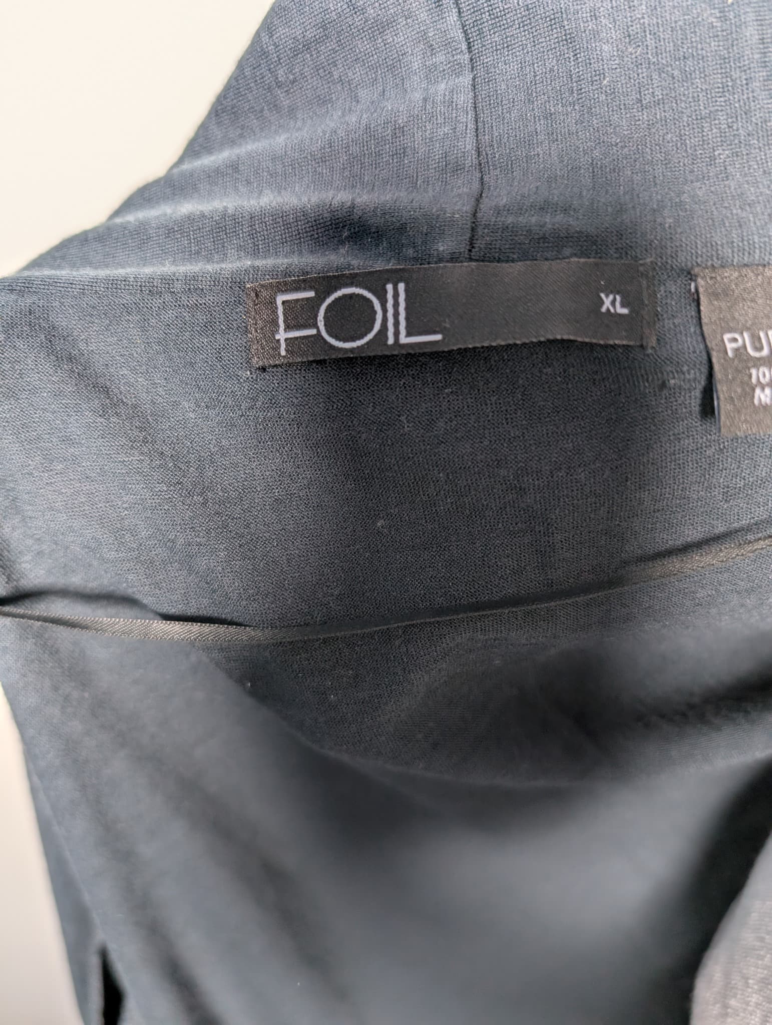 Foil Open Front Cardigan Pure Merino Wool Grey Size XL — photo 5 of 8
