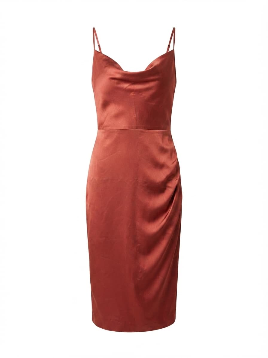 Forever New Satin Cowl Neck Midi Dress Rust Red AU 10 — photo 1 of 4