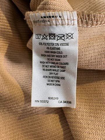 French Connection Sleeveless Polo Top Tan Ribbed Knit XXS — photo 2 of 5