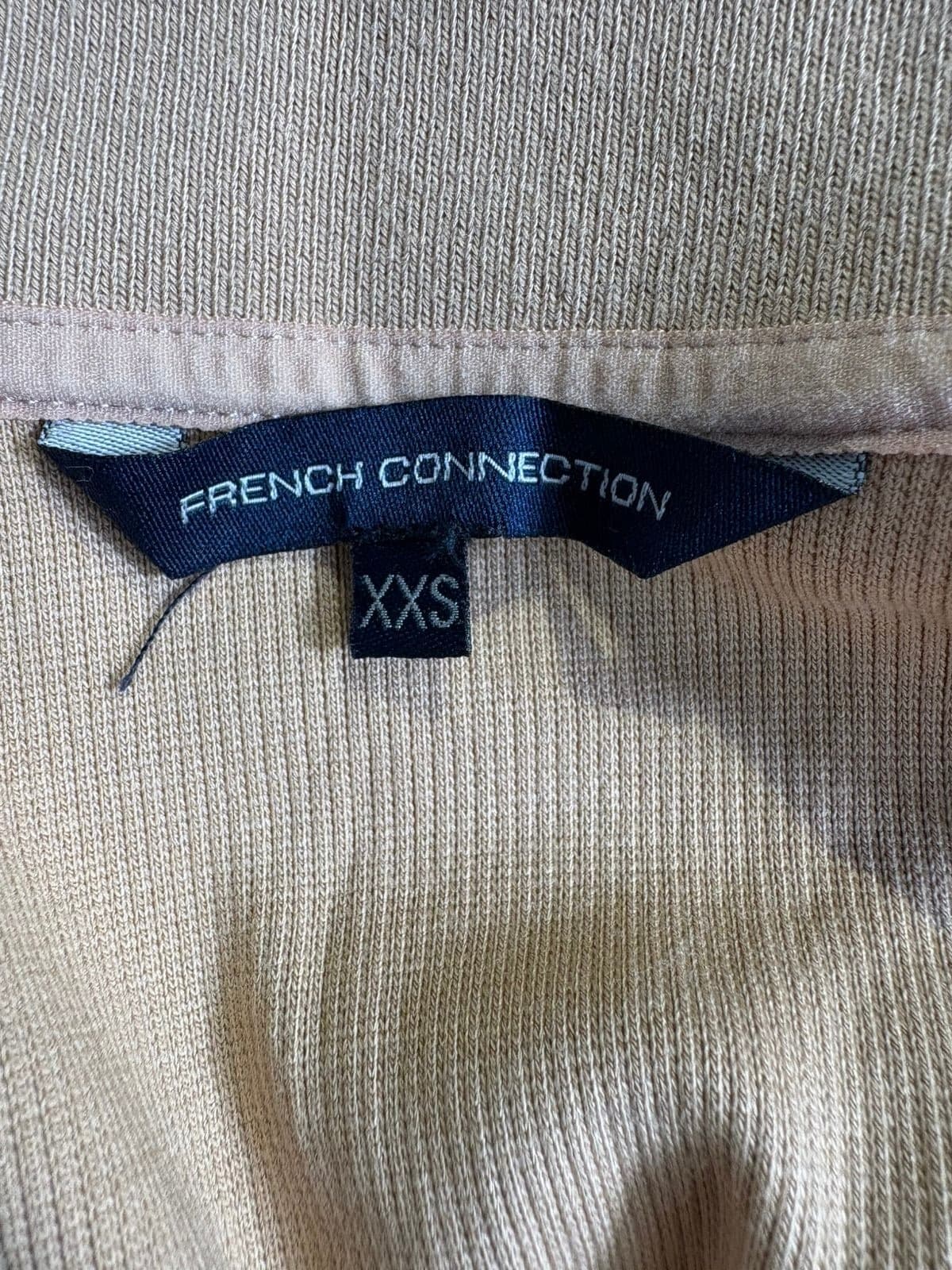 French Connection Sleeveless Polo Top Tan Ribbed Knit XXS — photo 5 of 5