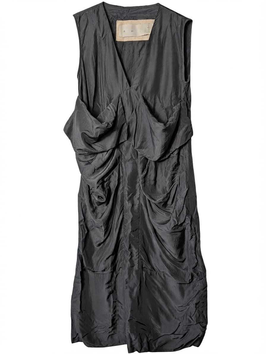 Frey Sleeveless Draped Dress Charcoal Grey Size 10 — photo 1 of 5