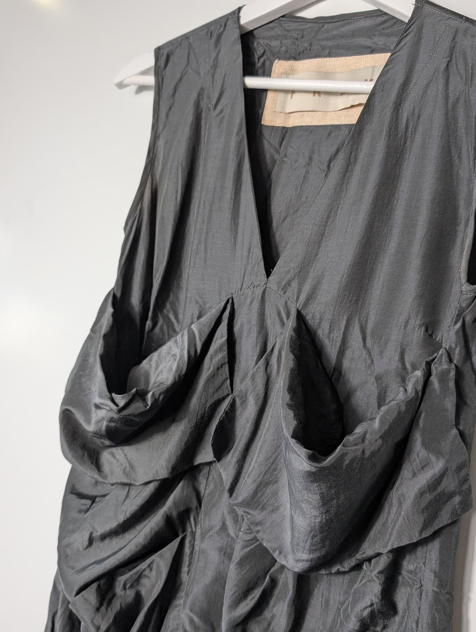 Frey Sleeveless Draped Dress Charcoal Grey Size 10 — photo 3 of 5