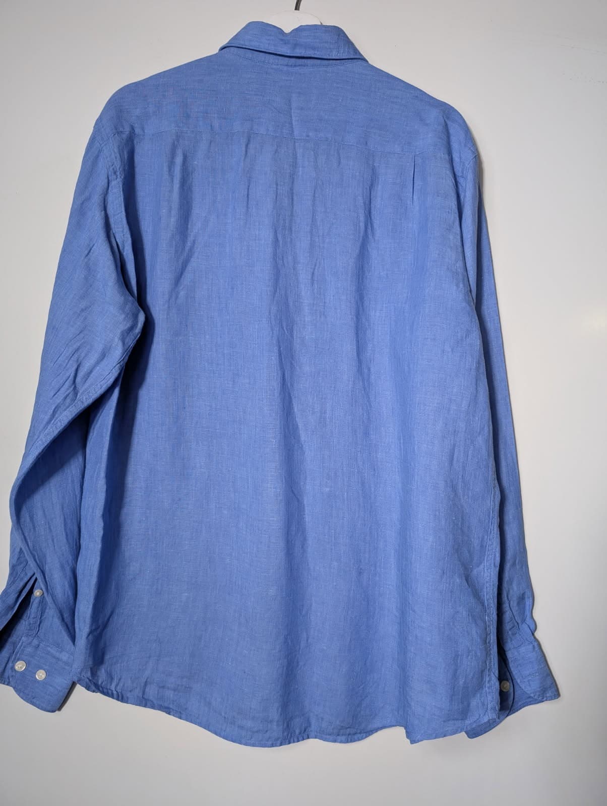 Gazman Men's Long Sleeve Button Down Shirt Blue Linen Medium — photo 5 of 7