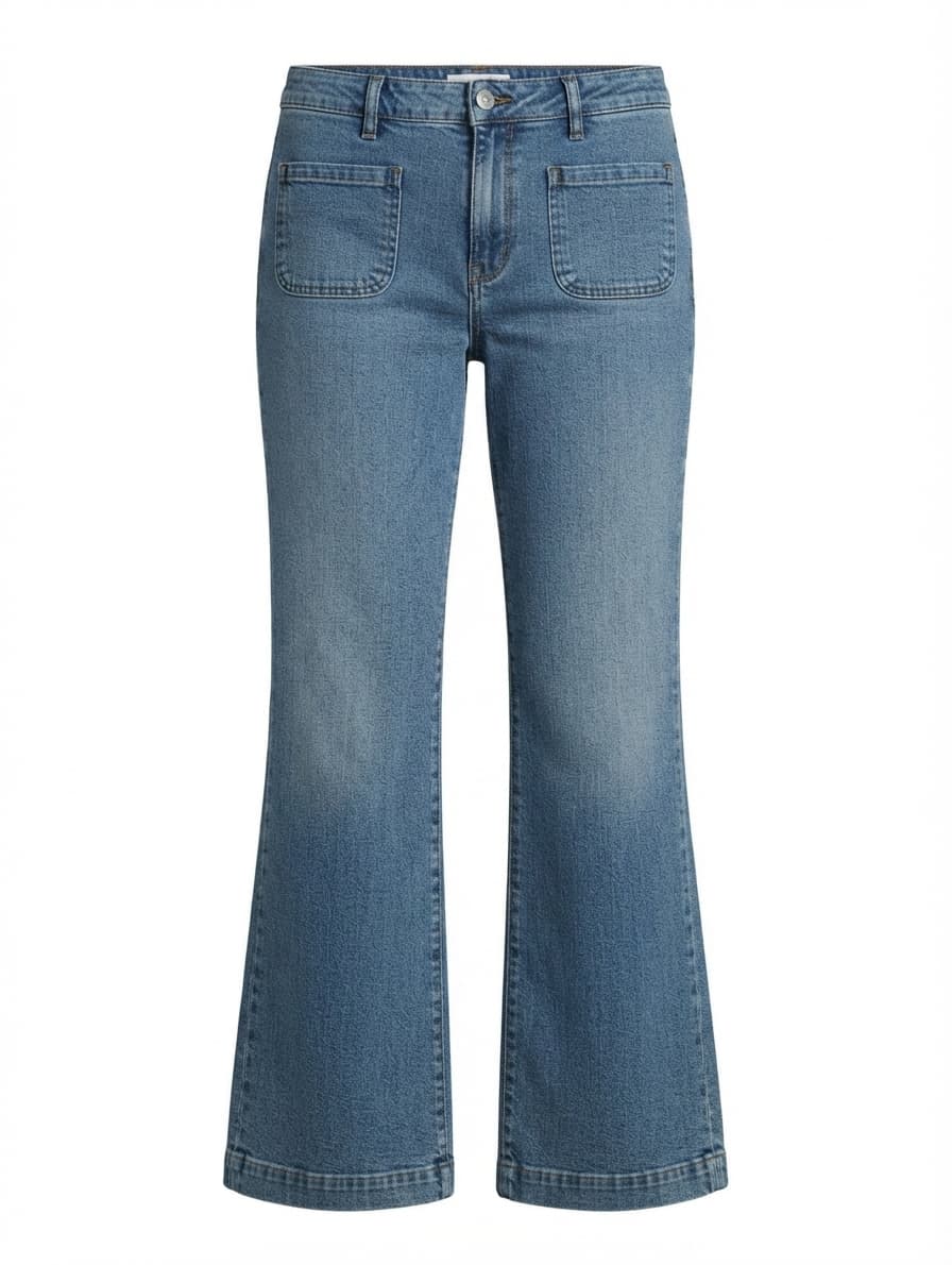 Gerard Darel Mid-Rise Patch Pocket Flare Jeans Blue Denim — photo 1 of 5