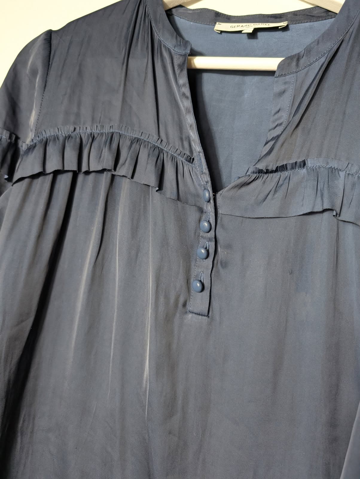 Gerard Darel Ruffle Blouse Blue EU 36 — photo 3 of 7