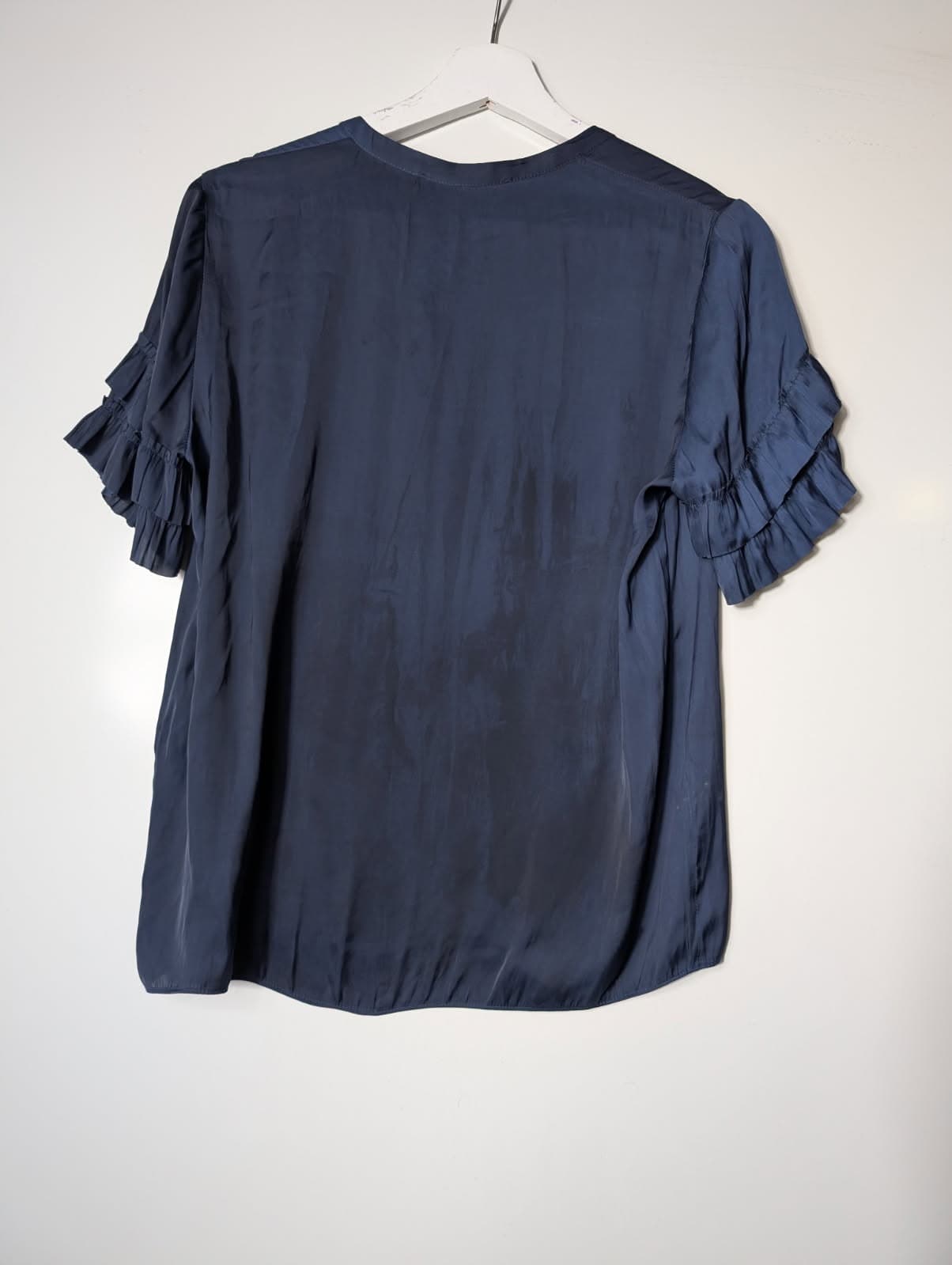 Gerard Darel Ruffle Blouse Blue EU 36 — photo 5 of 7
