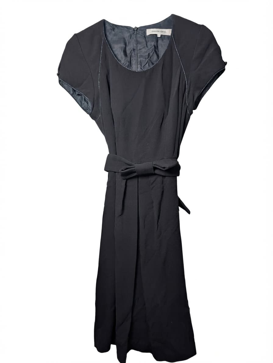 Gerard Darel Short Sleeve Belted Dress Black Size 42 — photo 1 of 8