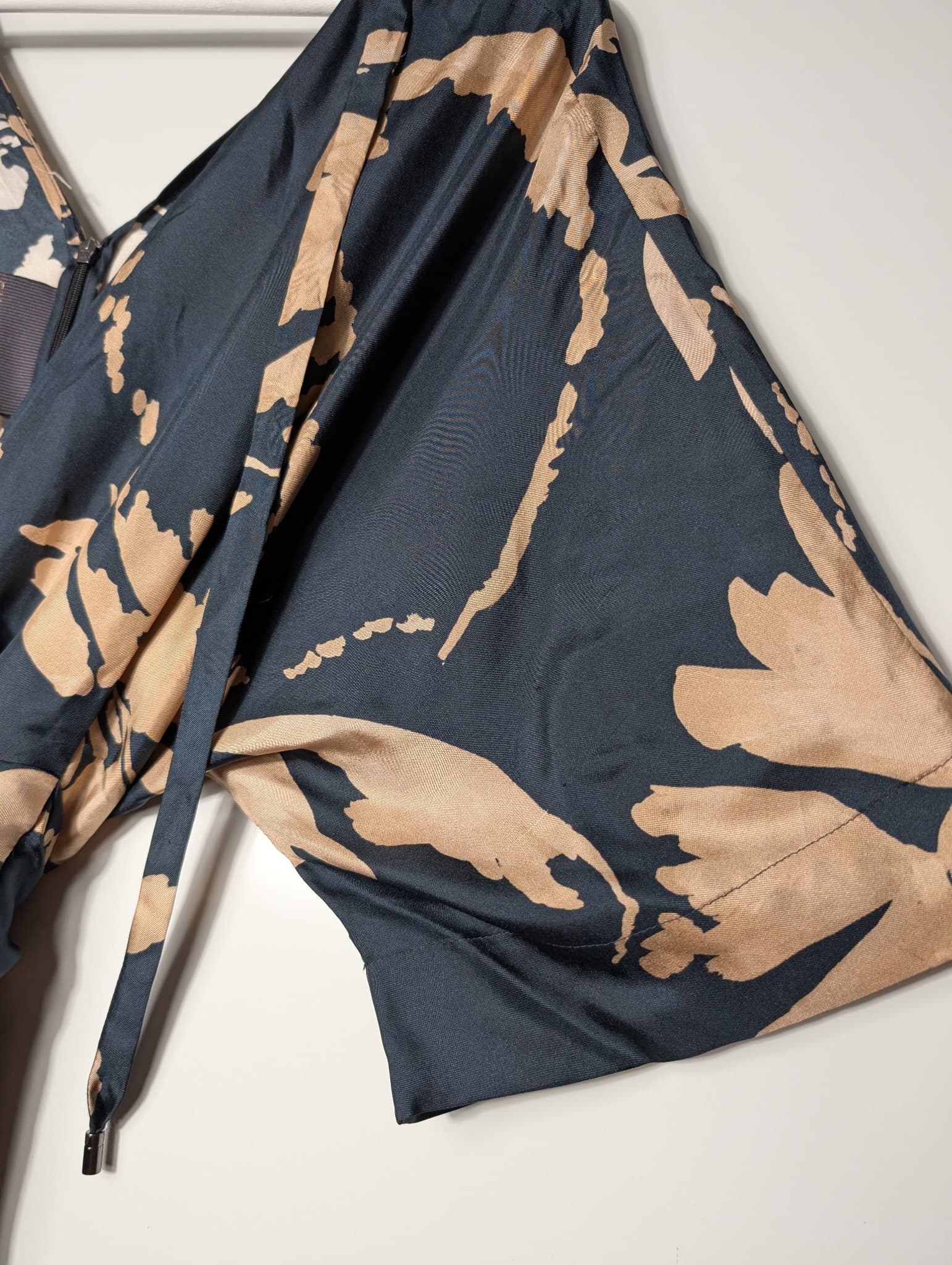 Ginger & Smart Abstract Print Jumpsuit Dark Blue and Tan Size 8 — photo 2 of 15
