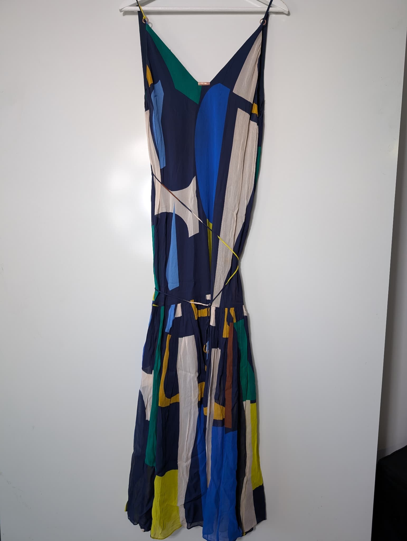 Ginger & Smart Abstract Print V-Neck Maxi Dress Size L — photo 5 of 8