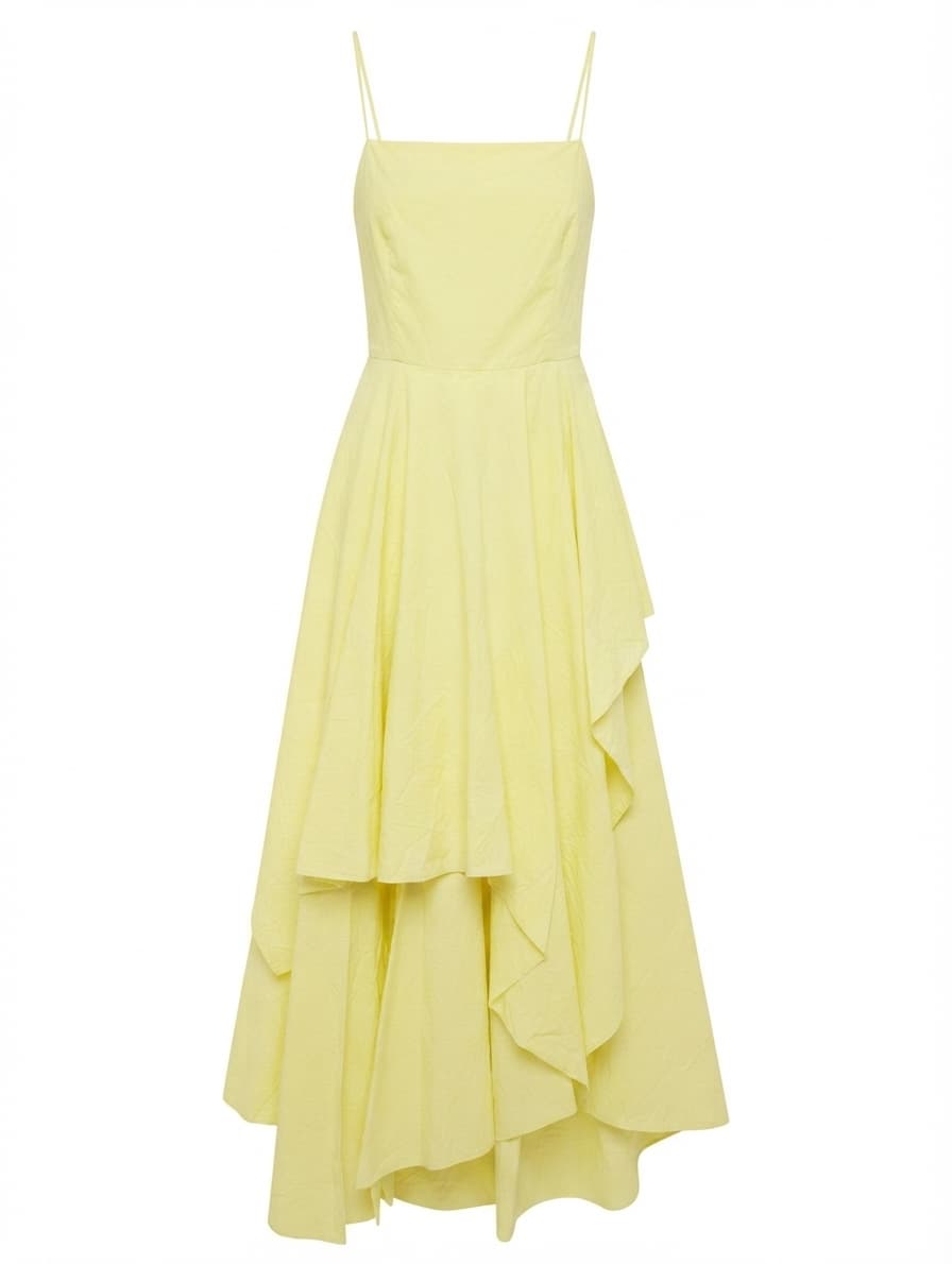 Ginger & Smart Asymmetric Midi Dress Yellow Size 6 — photo 1 of 8