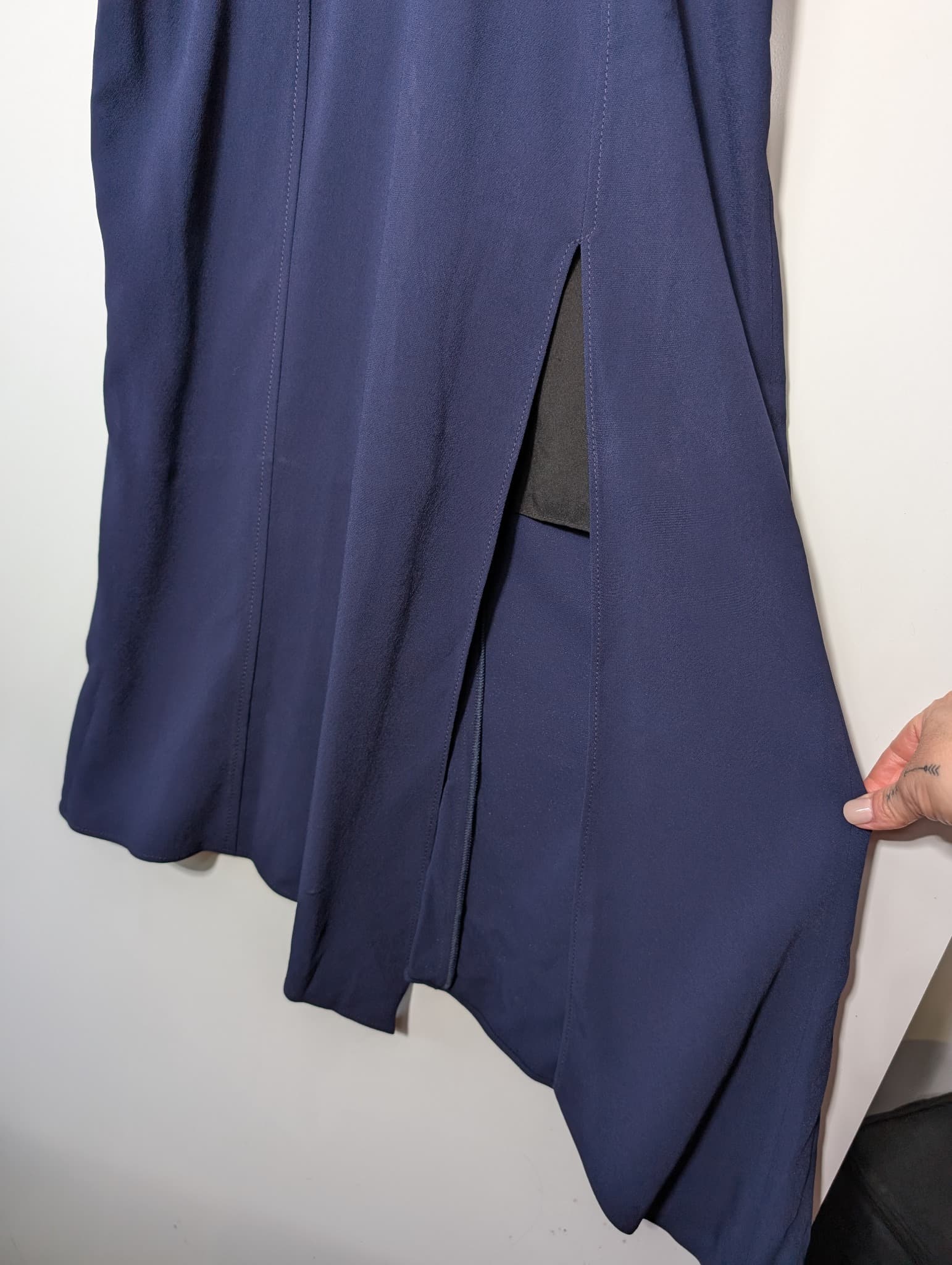 Ginger & Smart Asymmetrical Cape Dress Navy Blue Size:8 — photo 3 of 8