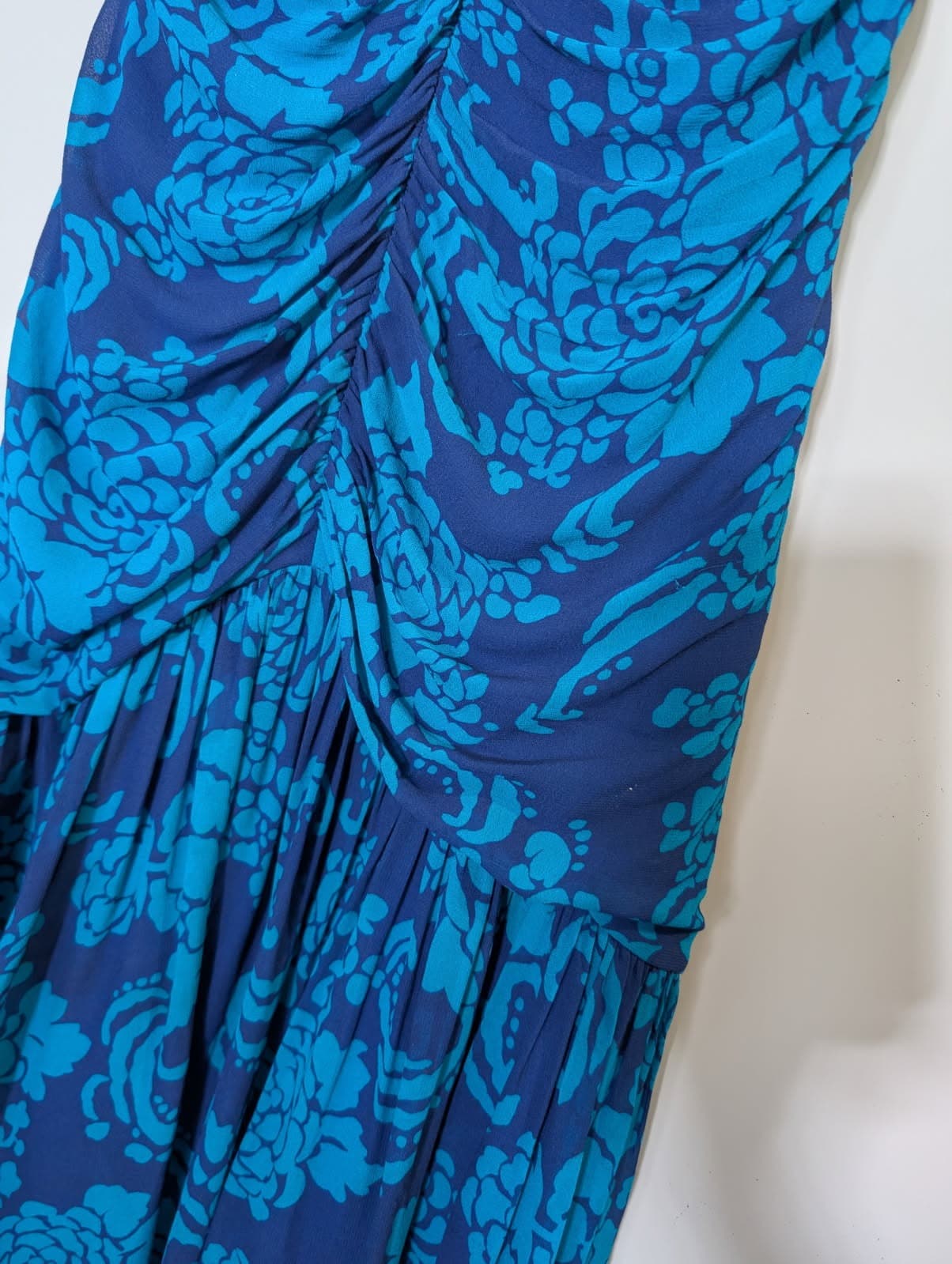Ginger & Smart Blue Floral Ruched Maxi Dress — photo 5 of 5