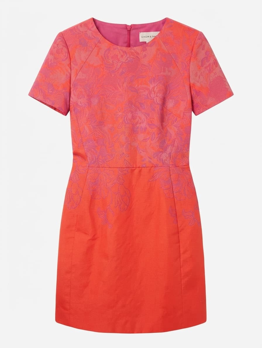 Ginger & Smart Floral Jacquard Shift Dress Pink & Orange AU 12 — photo 1 of 8