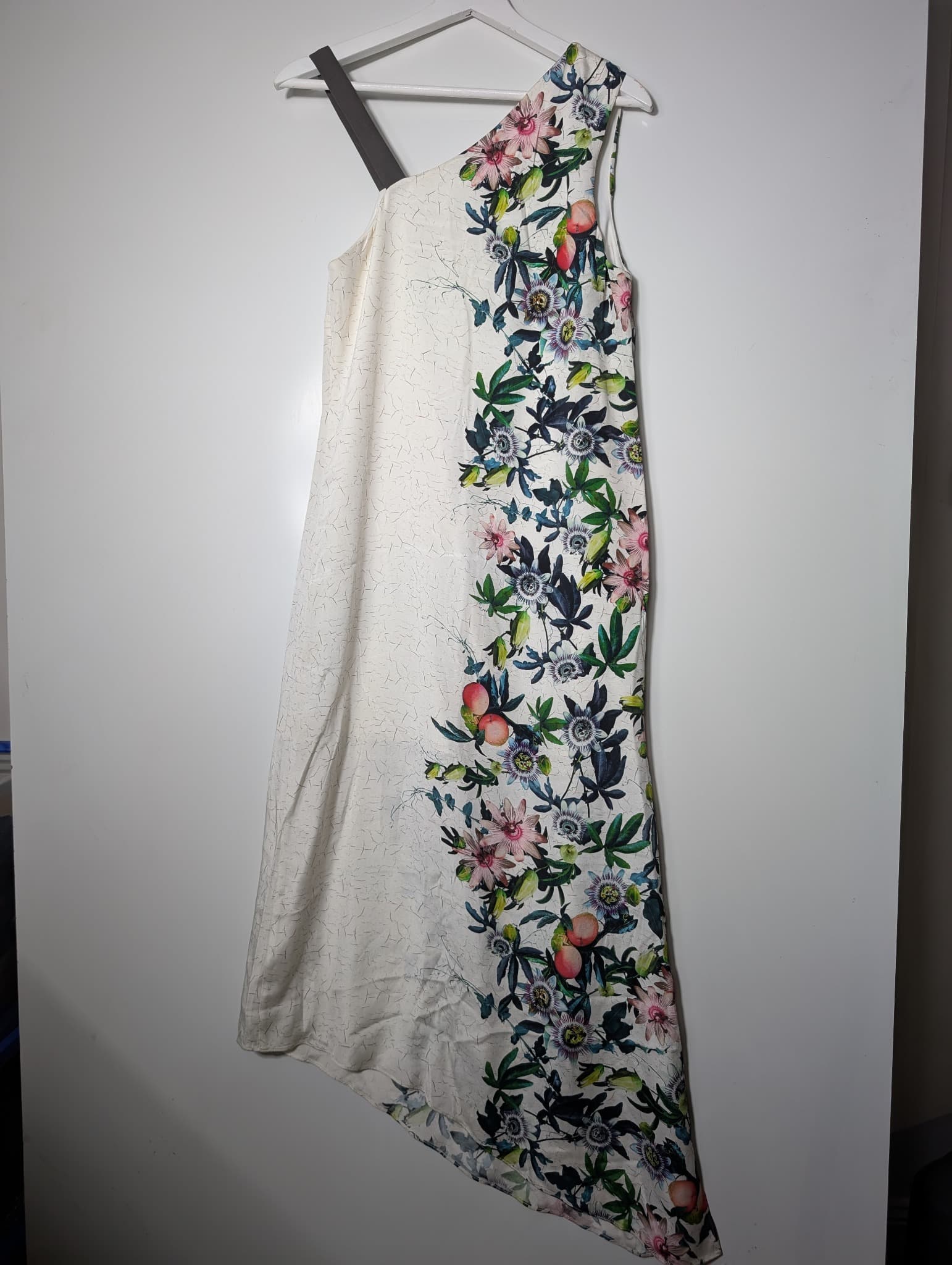 Ginger & smart Floral One-Shoulder Maxi Dress 100% Silk White Size:8 — photo 5 of 8