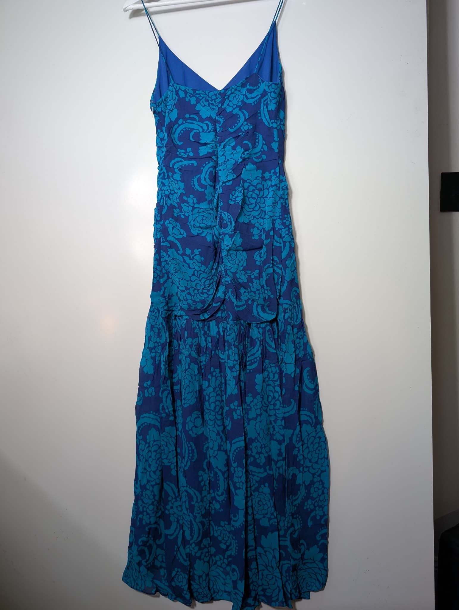 Ginger & Smart Floral Ruched Midi Dress Blue Size 4 — photo 4 of 8