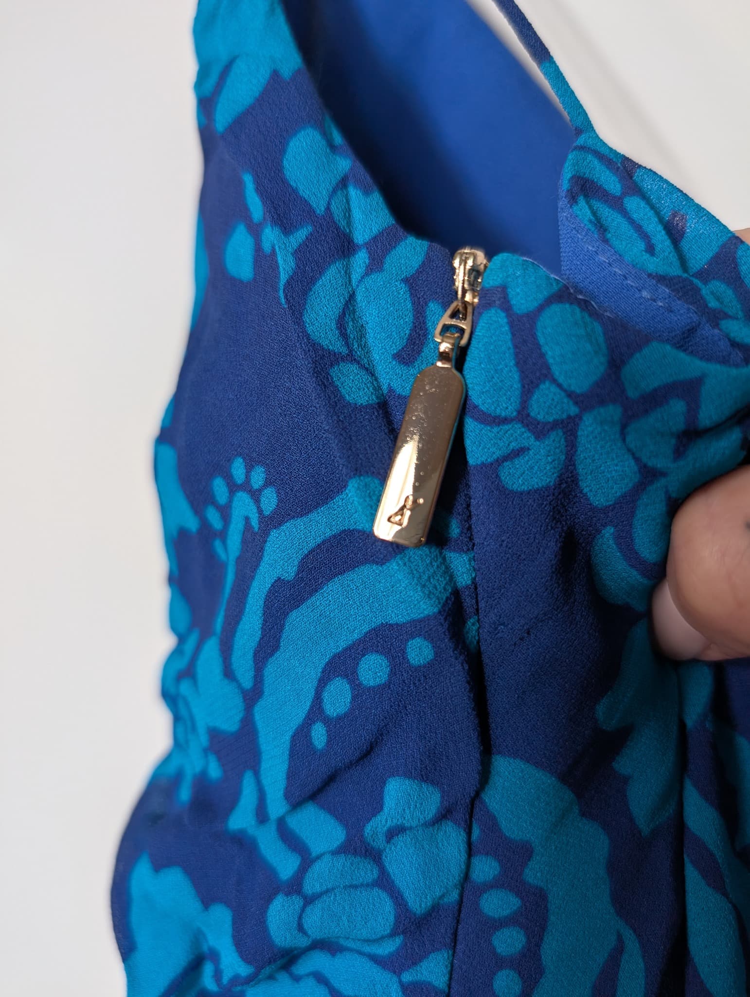 Ginger & Smart Floral Ruched Midi Dress Blue Size 4 — photo 5 of 8