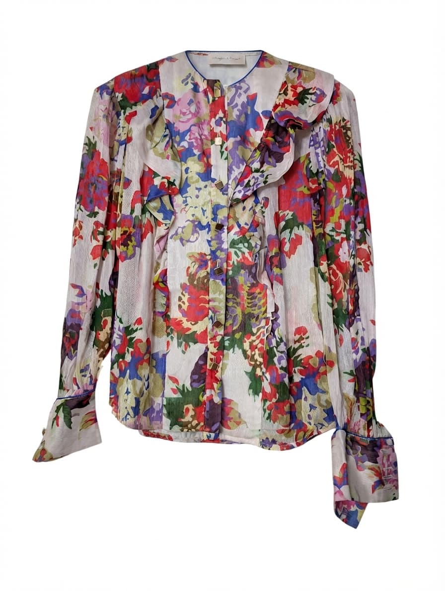 Ginger & Smart Floral Ruffle Blouse Multicolour Women's Size M — photo 1 of 8