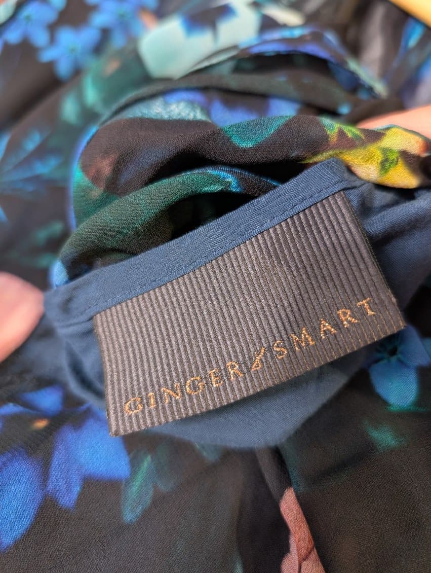 Ginger & Smart Floral Silk Chiffon Midi Dress - Size 8 — photo 5 of 8