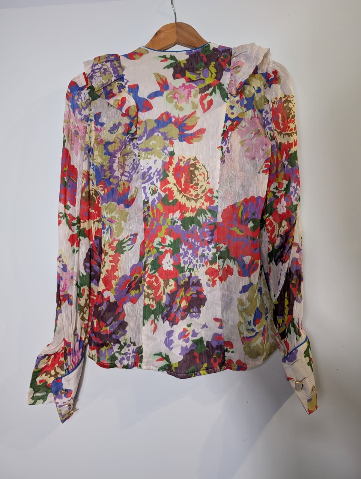 Ginger & Smart Floral Silk Ruffle Blouse - Size L — photo 4 of 7