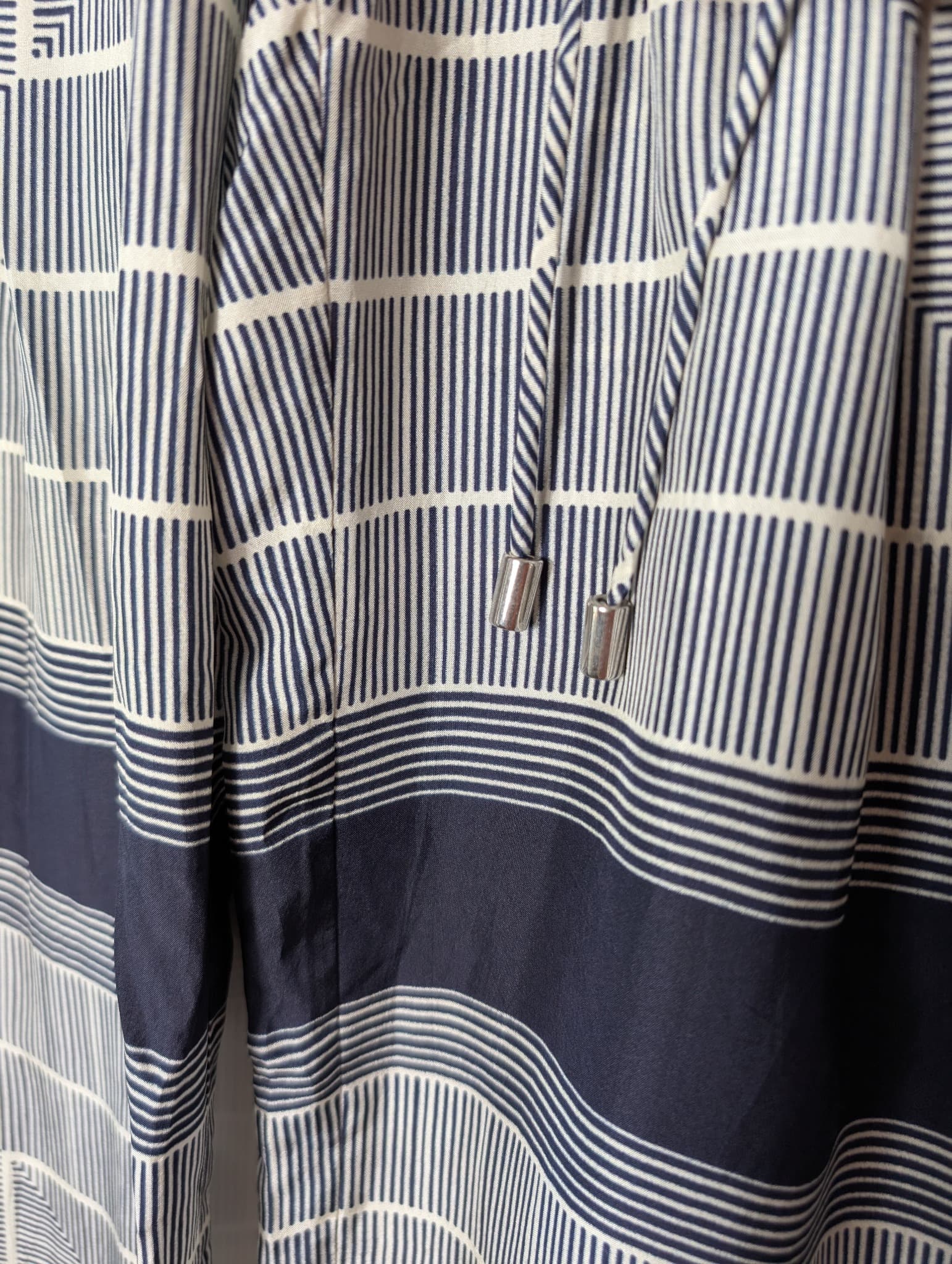 Ginger & Smart Geometric Print Wide-Leg Pants Navy White Size 8 — photo 4 of 9