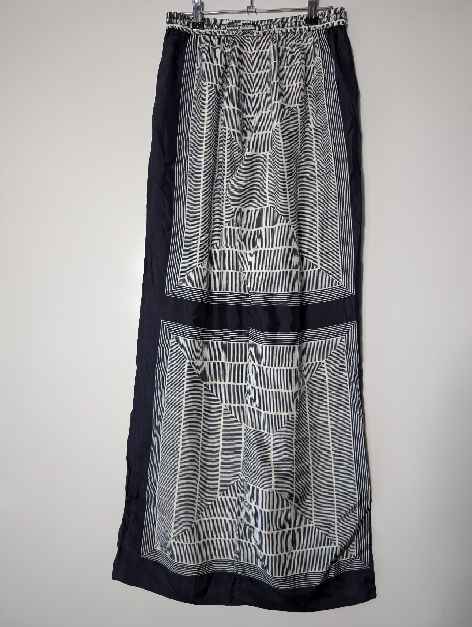 Ginger & Smart Geometric Print Wide-Leg Pants Navy White Size 8 — photo 5 of 9