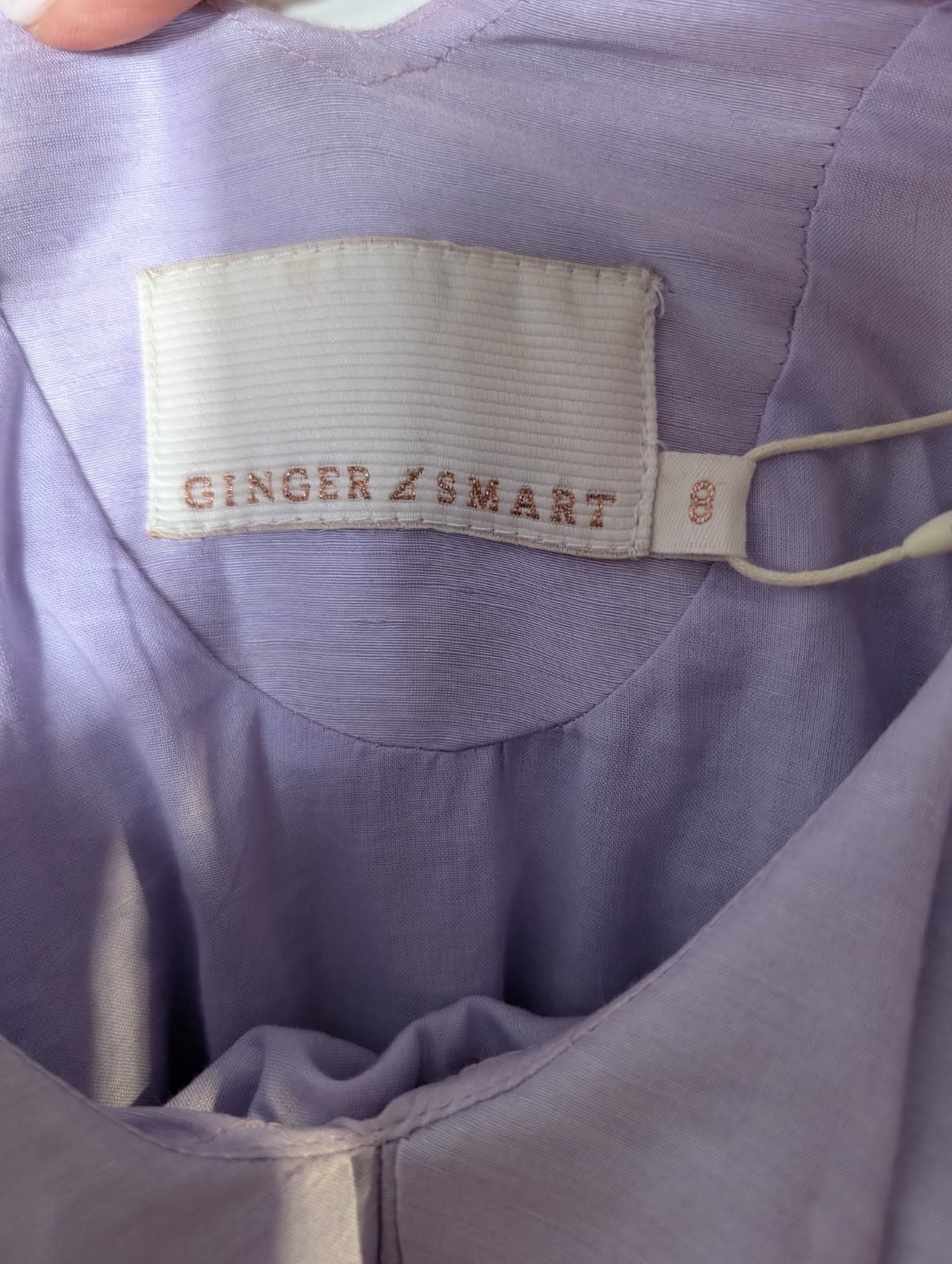 Ginger & Smart Lavender Pleated Flutter Sleeve Mini Dress - Size 8 — photo 3 of 6