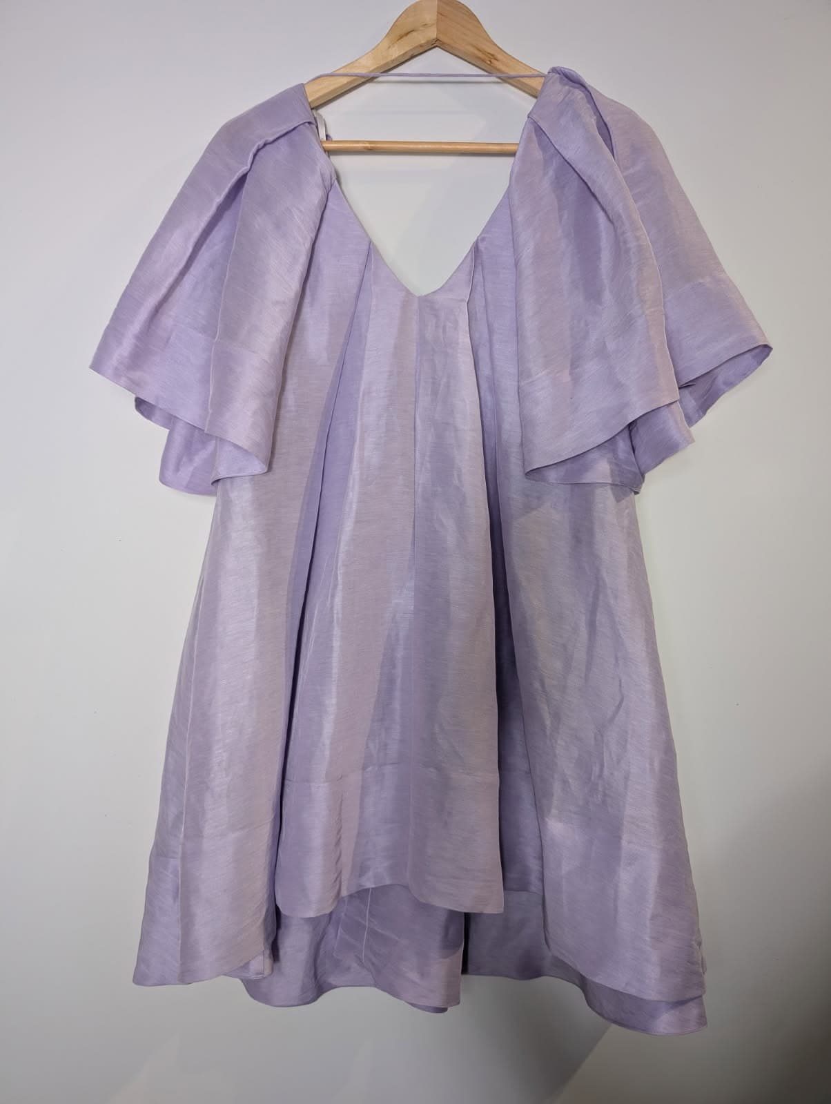Ginger & Smart Lavender Pleated Flutter Sleeve Mini Dress - Size 8 — photo 5 of 6
