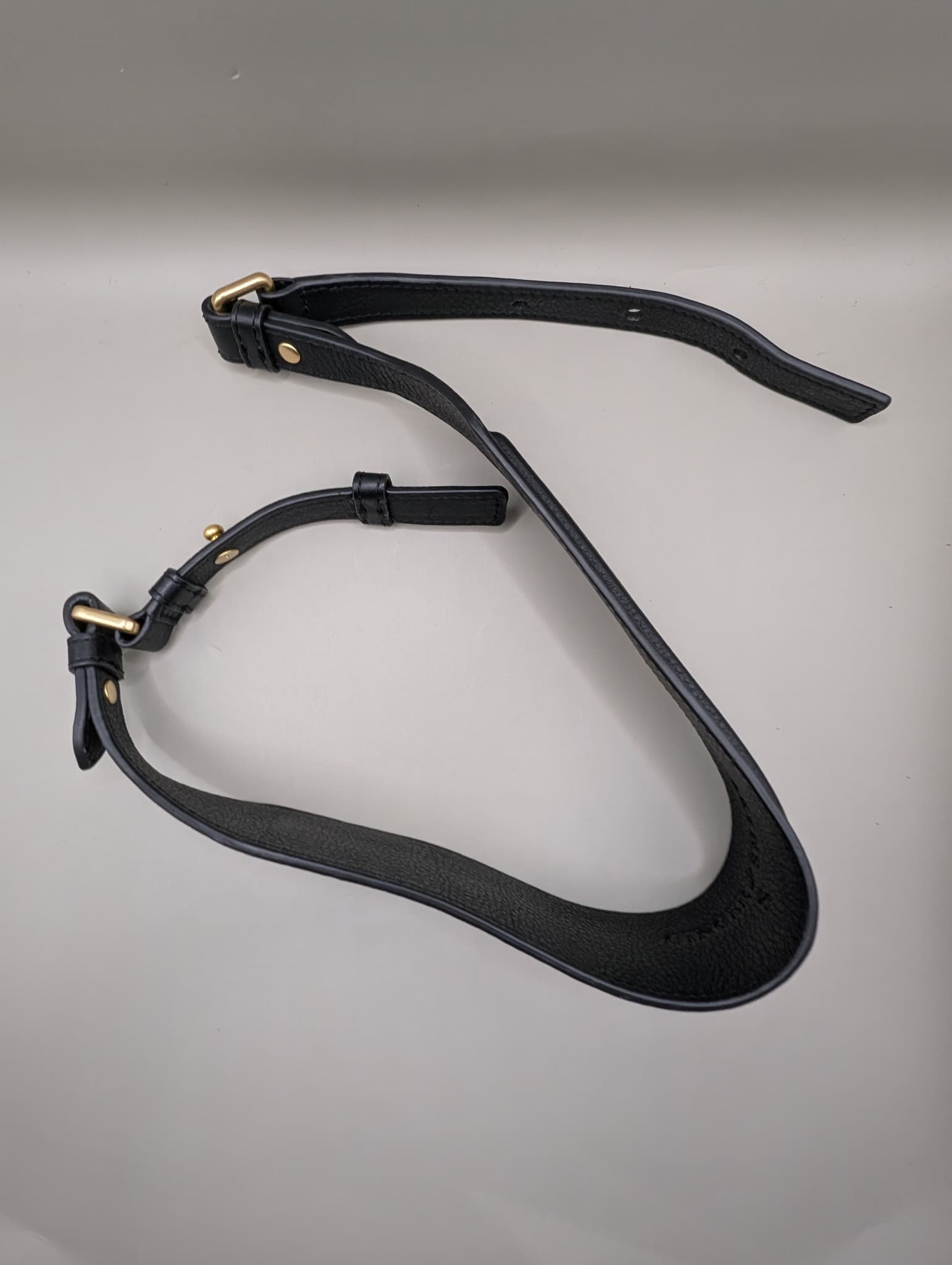 Ginger & Smart Leather Bag Strap Black Gold Hardware Size S — photo 2 of 7
