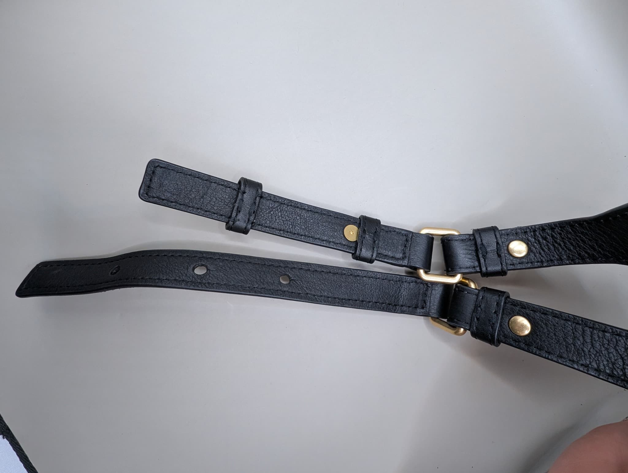 Ginger & Smart Leather Bag Strap Black Gold Hardware Size S — photo 4 of 7