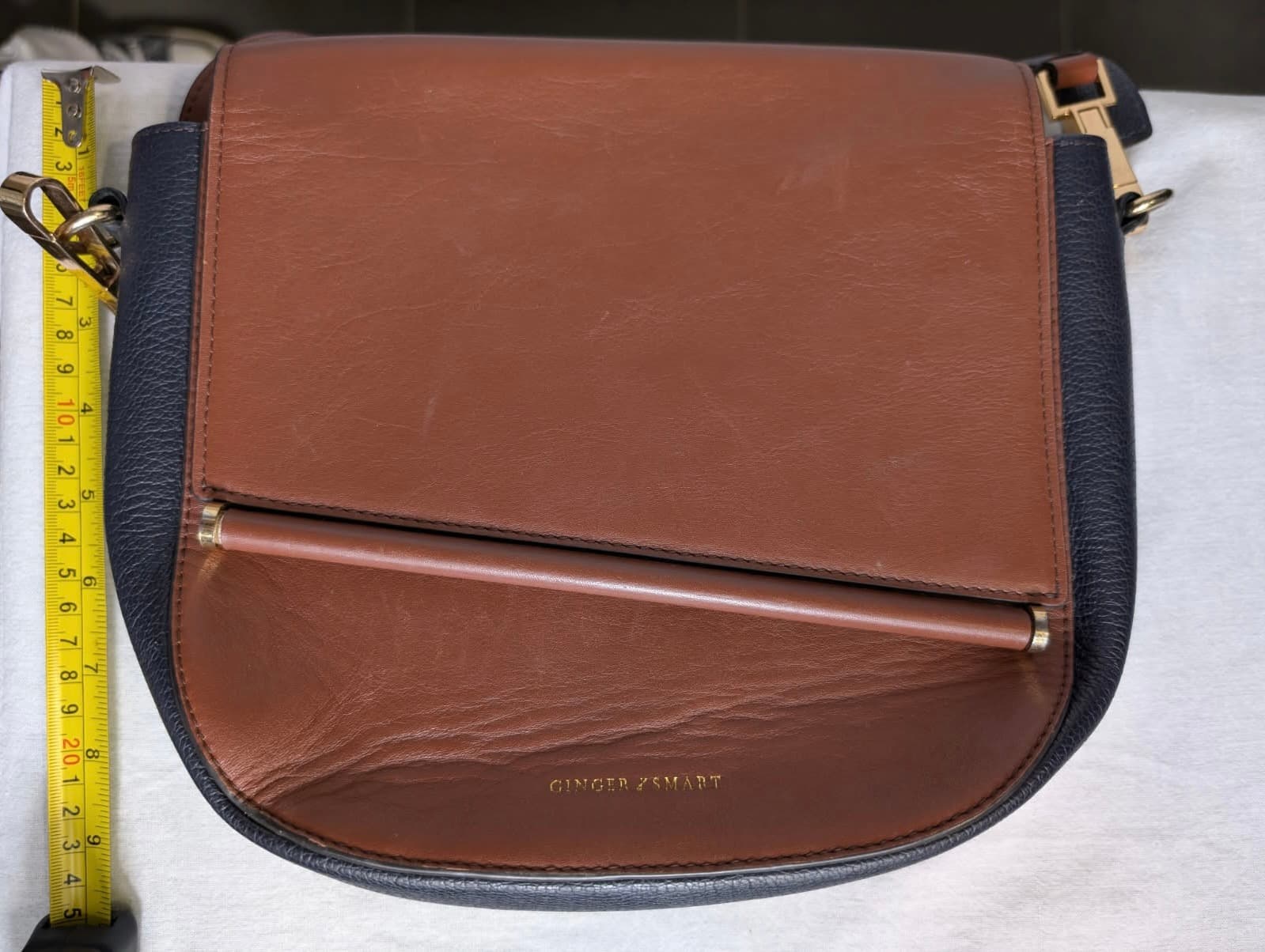Ginger & Smart Leather Handbag Two-Tone Brown and Black — photo 5 of 7