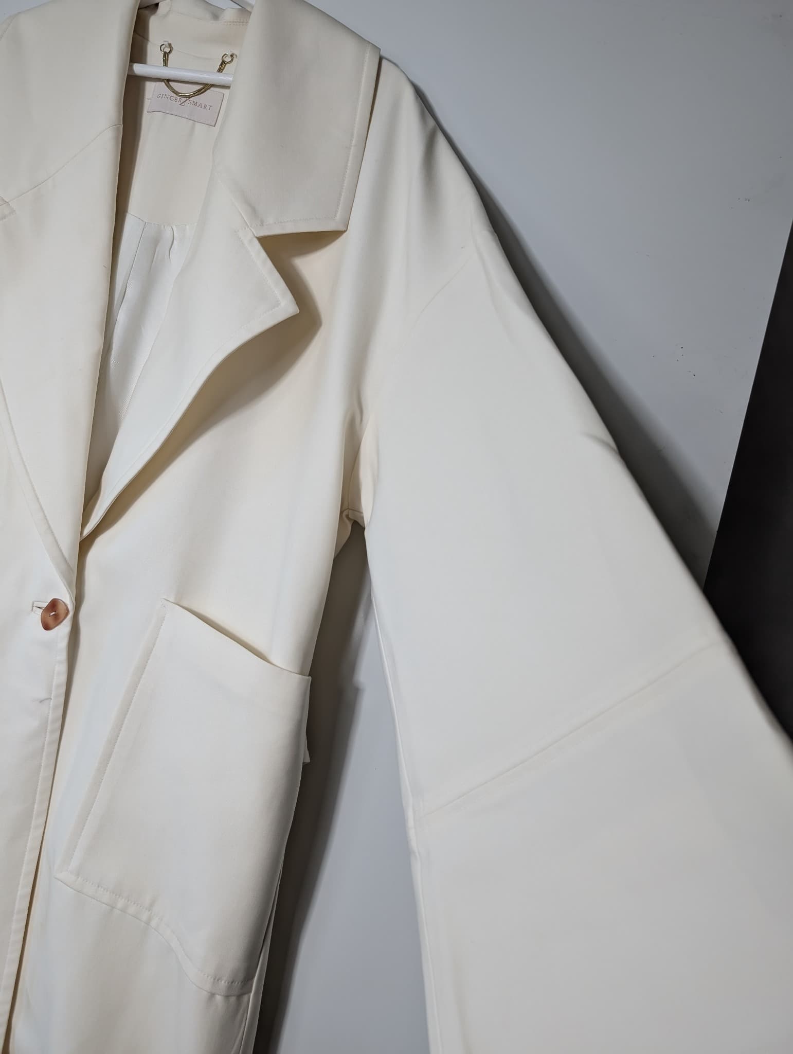Ginger & Smart Longline Coat Cream Size 4 — photo 3 of 7