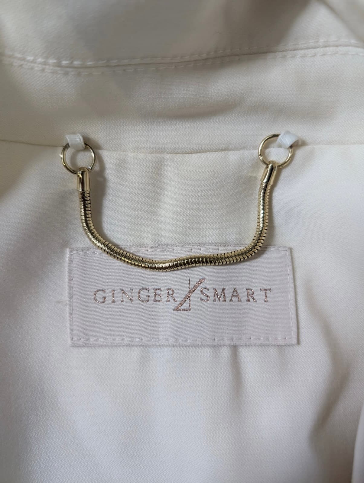 Ginger & Smart Longline Coat Cream With Gold Chain Detail — photo 2 of 7