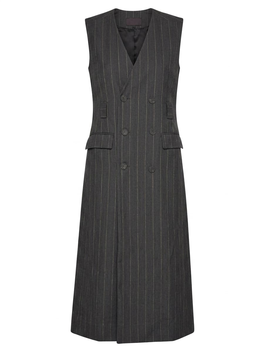 Ginger & Smart Longline Pinstripe Sleeveless Vest Coat - Size 8 — photo 1 of 7