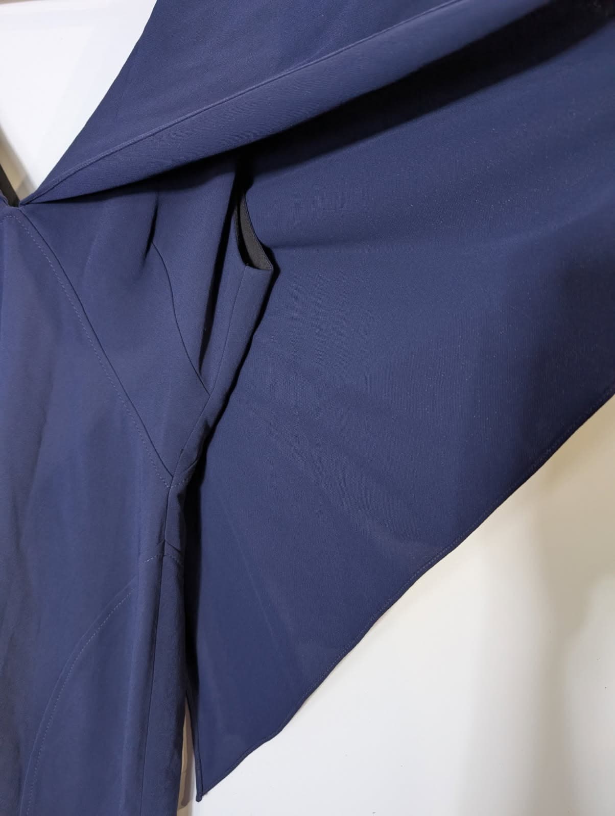 Ginger & Smart Navy Blue Maxi Dress - Elegant V-Neck Cape Detail — photo 4 of 9