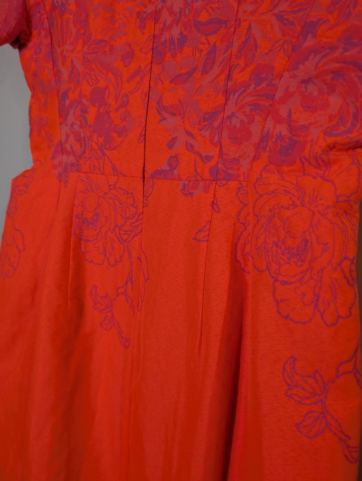 Ginger & Smart Neon Orange Floral Jacquard Dress - Size AU 12 — photo 4 of 7