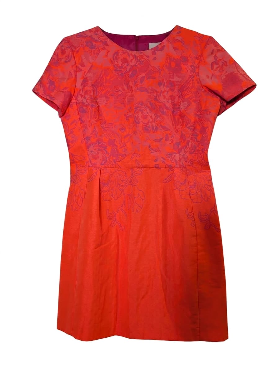 Ginger & Smart Neon Orange Floral Jacquard Dress - Size AU 12 — photo 1 of 7